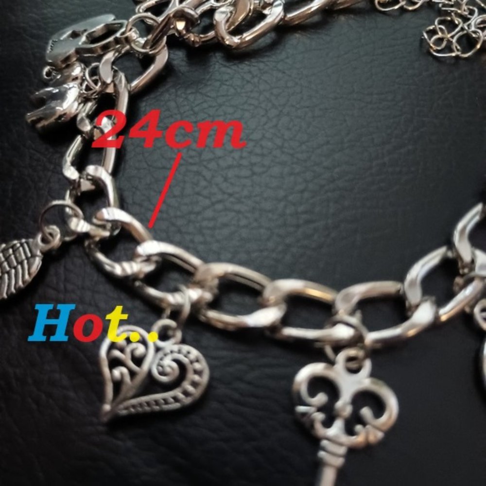 Adorable New Women's Cute Anklet Charm Silver 24cm Gothic Men Bracelet - Picture 2 of 6